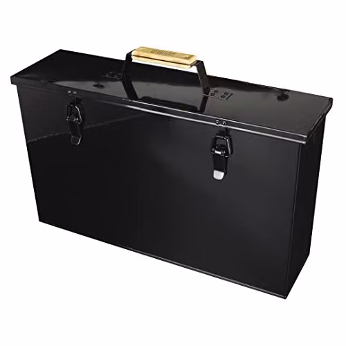 Valiant Metal Ash Carrier with Lid and Handles, Black, W: 45 cm, D: 26 cm, H: 12 cm – 2