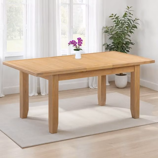 Seconique Windsor Extending Rectangular Dining Table in Light Oak – 1