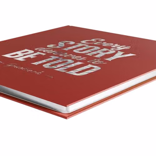Exacompta Red Guest Book with Imitation Leather Effect Cover and 140 Blank White Pages, W: 21 cm x H: 19 cm – 3