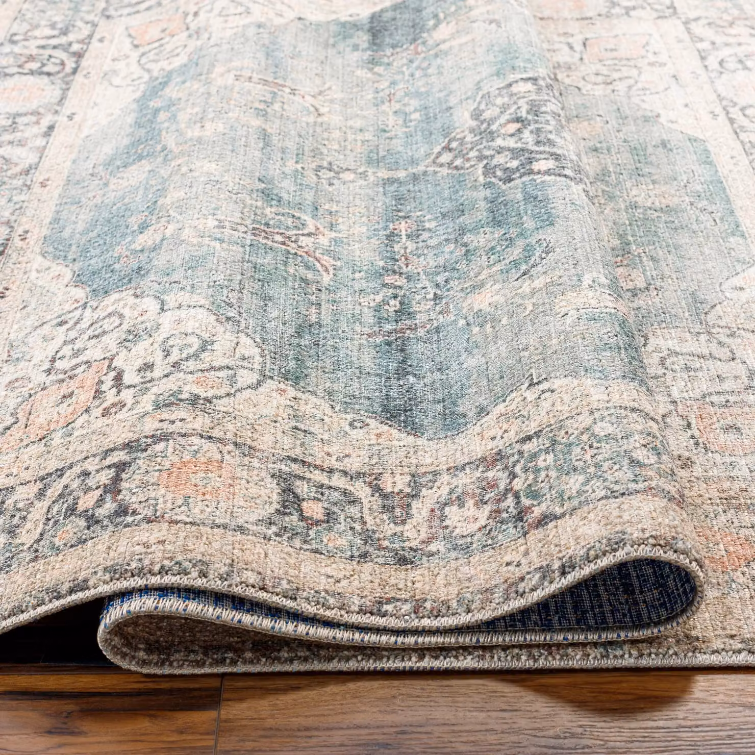 Livabliss Becki Owens Marlene Vintage Blue Grey Traditional Boho Machine Woven Living and Dining Room Rug W: 117 cm, L: 170 cm – 2