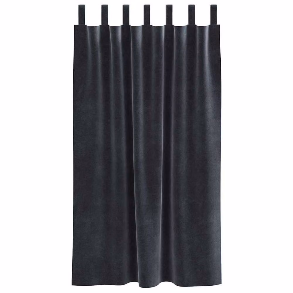 Berkfield Home Dark Grey Velvet Blackout Curtains with Hanging Loops, 2 Pack – 4