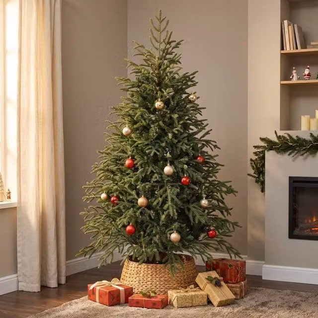 STILVORA Green Christmas Tree with Hinged Branches, Height: 152 cm – 1