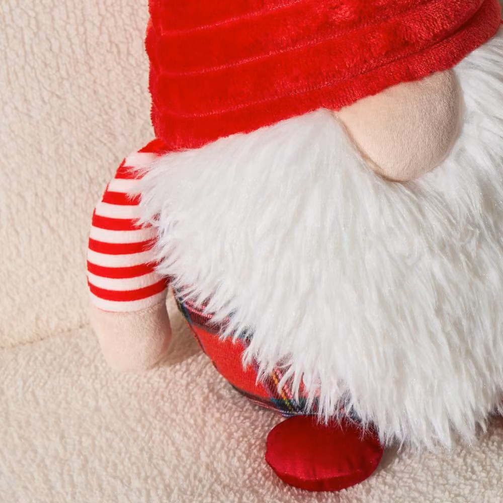 OHS Red Plush Christmas Gonk Shaped Scatter Cushion – 2