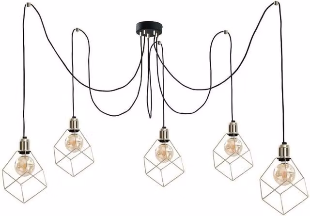 Netlighting Taho Cluster Pendant Ceiling Light in Gold/Brass with 5x E27 Sockets