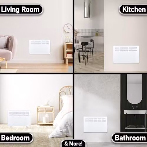 Mylek Smart WiFi Electric Panel Convector Heater, White, 1500W, W: 64 cm – 4