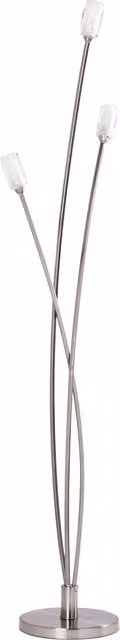 Litecraft Macti 3 Light Modern Floor Lamp in Chrome and Grey with Glass Shades