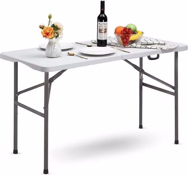 Crystals Catering Heavy Duty 4ft Folding Trestle Table in White – 1
