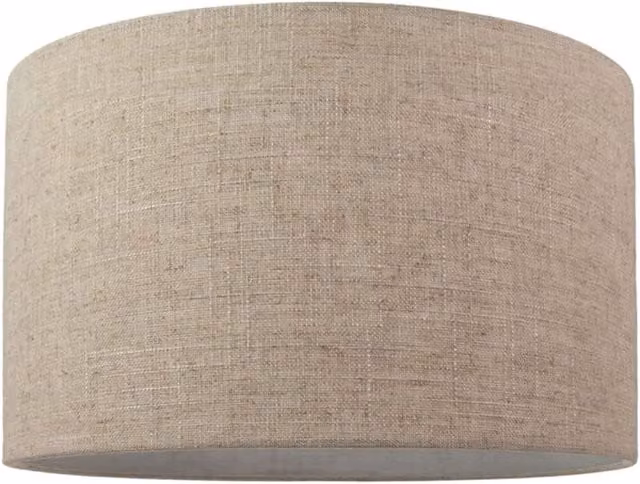 Happy Homewares Oatmeal Linen Drum Lamp Shade in Beige, Diameter: 35.56 cm