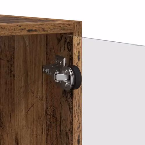 vidaXL Modern Wall Mounted Cabinet with Glass Doors in Old Wood Brown, W/D/H: 68 x 37 x 35 cm – 3