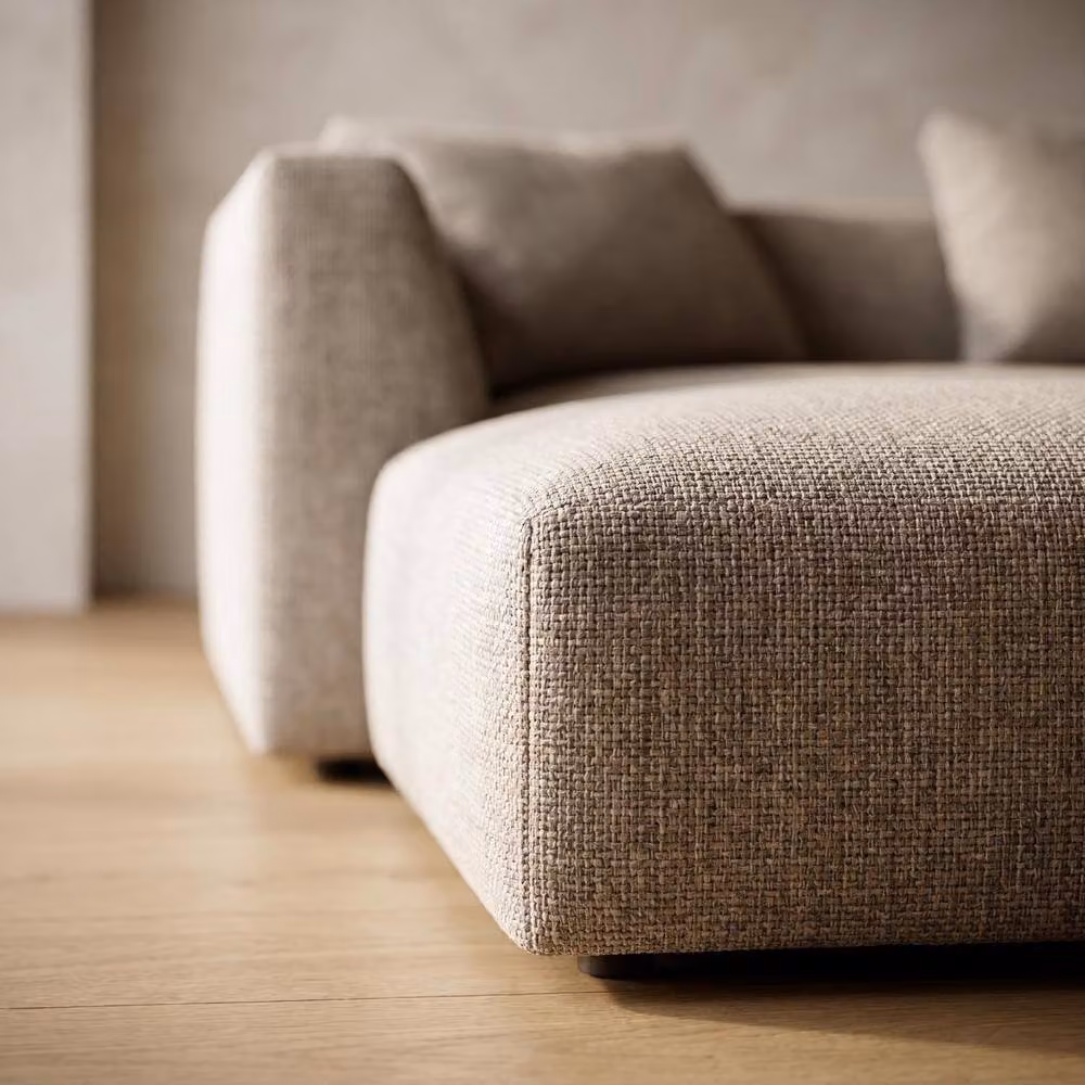 Abakus Direct Tokyo U-Shape Modular Sofa in Grey and Beige Brushed Tweed Fabric – 2