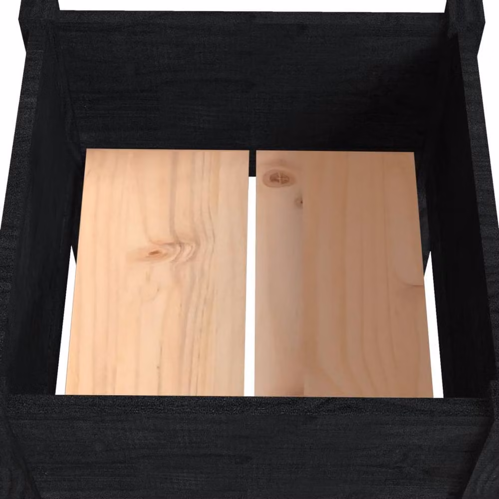 Berkfield Home Garden Black Wooden Raised Bed Planter W/D/H: 50 x 50 x 70 cm – 5