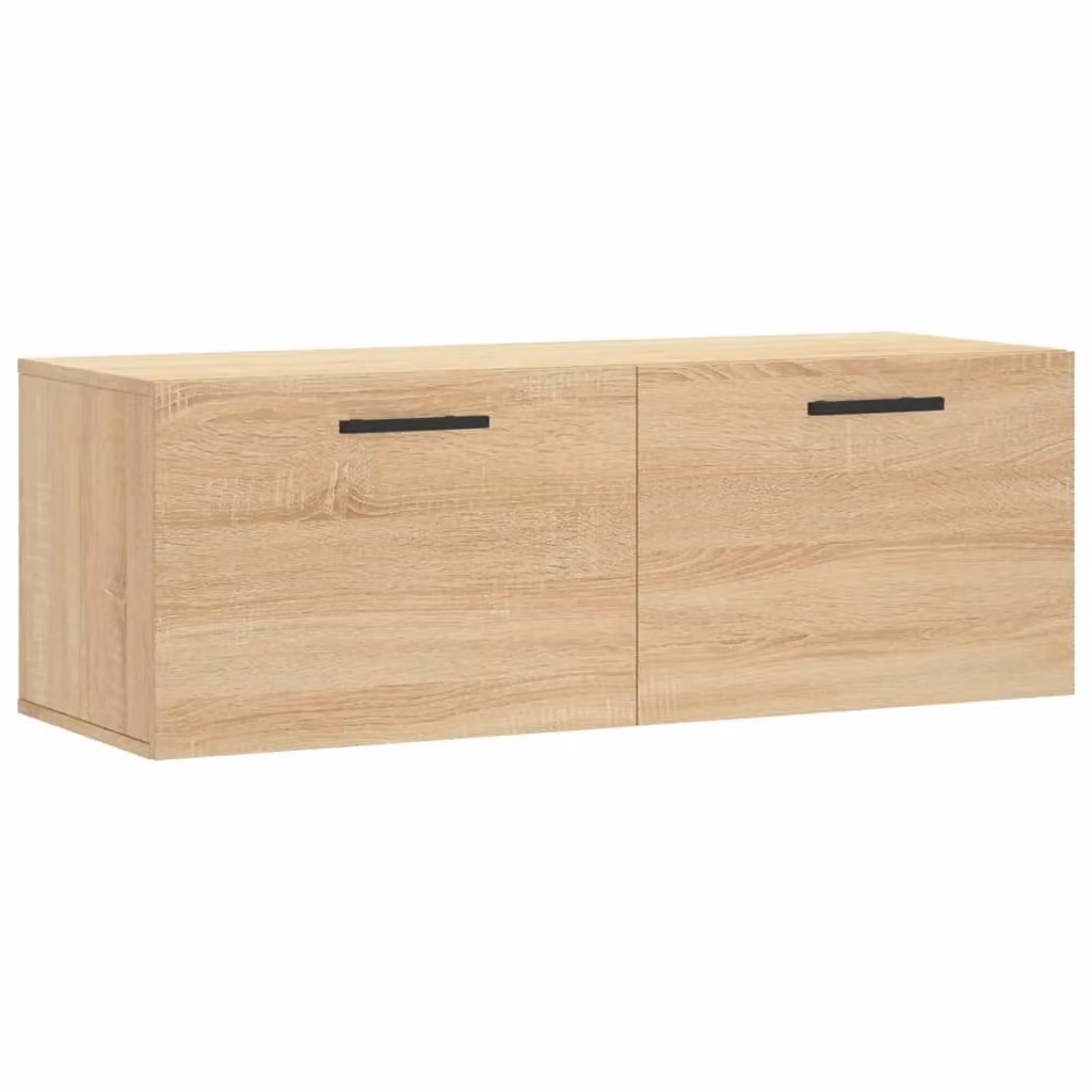 Berkfield Home Sonoma Oak Wall Cabinet in Brown, W: 100 cm, D: 36.5 cm, H: 35 cm – 2