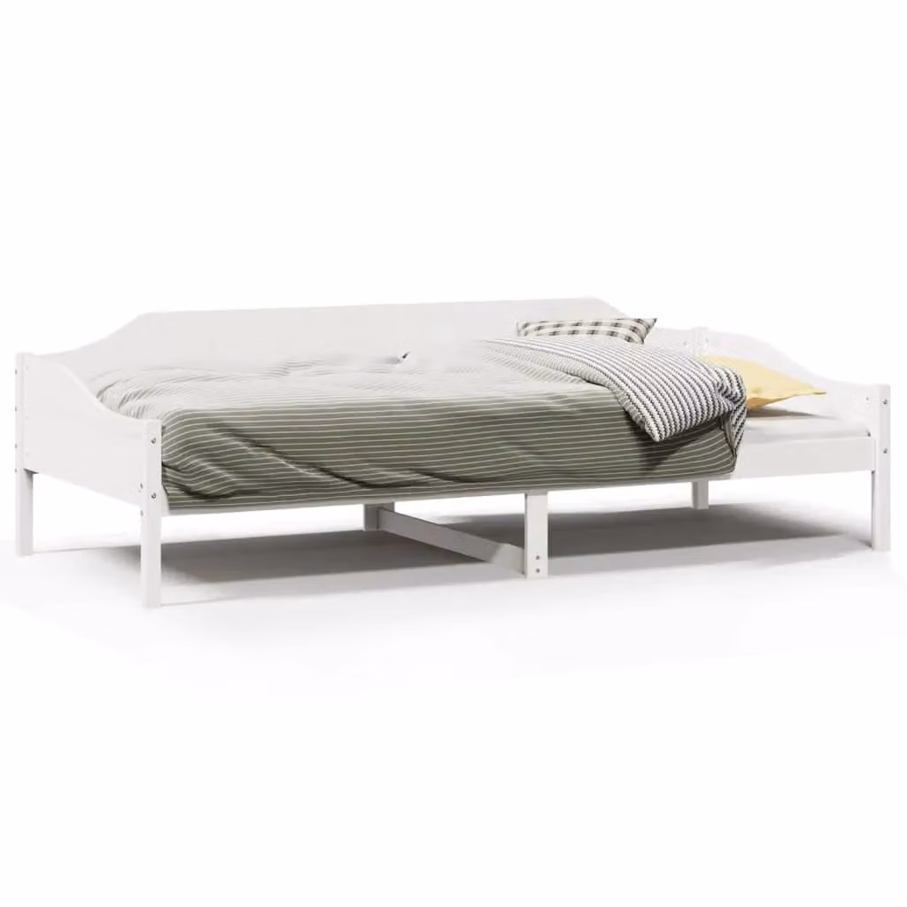 Berkfield Home Single Solid Wood Pine Bed Frame in White, W/D/H: 90 x 190 cm – 2
