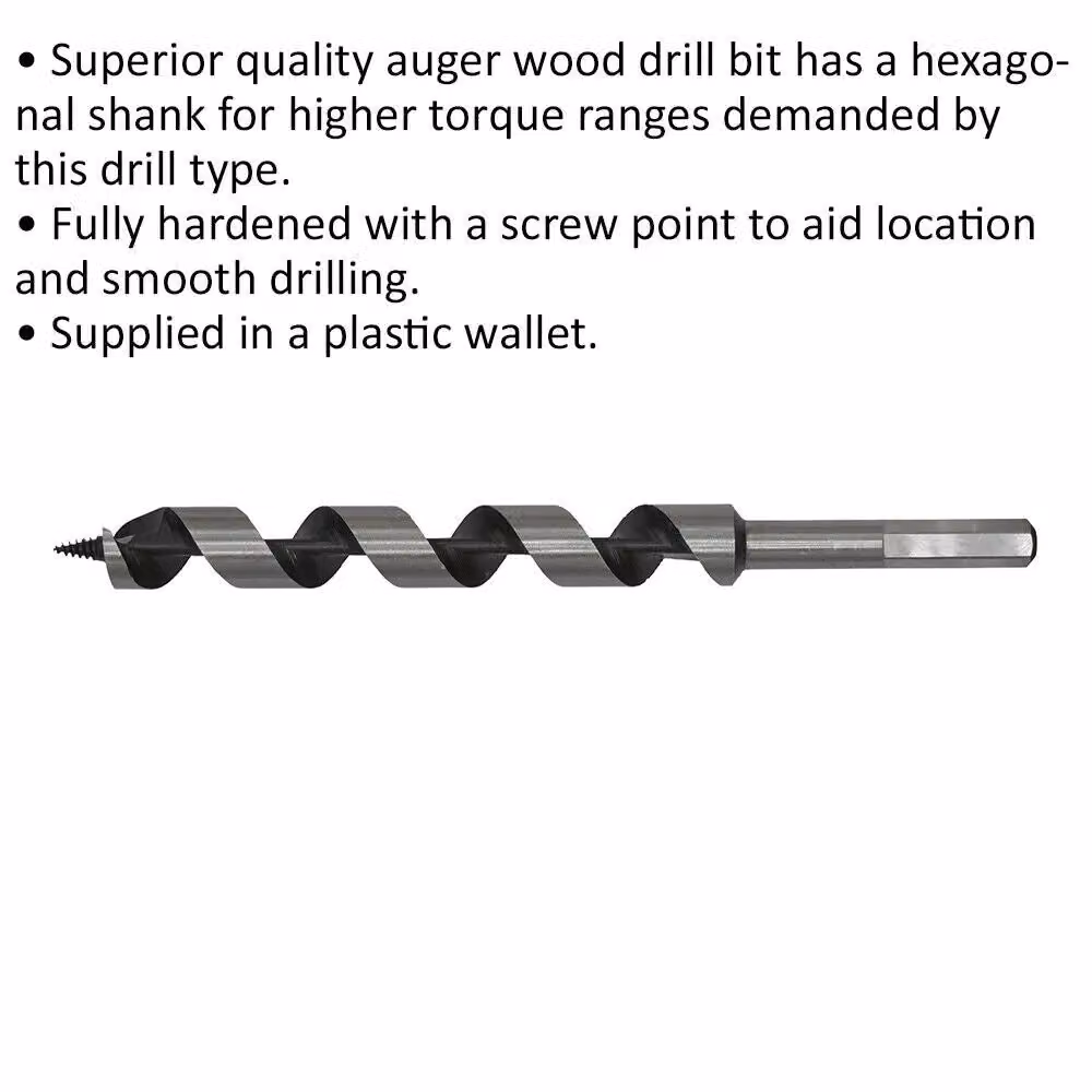 Loops Silver Hardened Auger Wood Drill Bit with Hexagonal Shank, Diameter: 20 mm, Length: 235 mm – 2
