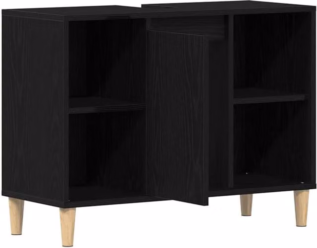 Berkfield Home Black Oak Sink Cabinet W/D/H: 80 x 33 x 60 cm – 1