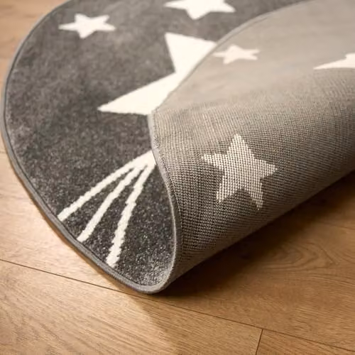 Bravich Grey Stars Round Kids Rug, Diameter: 120 cm – 8