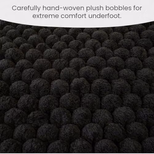 Allure Bath Fashions Luxury Chunky Bobble Bath Mat, Black, W: 80 cm, D: 50 cm – 4