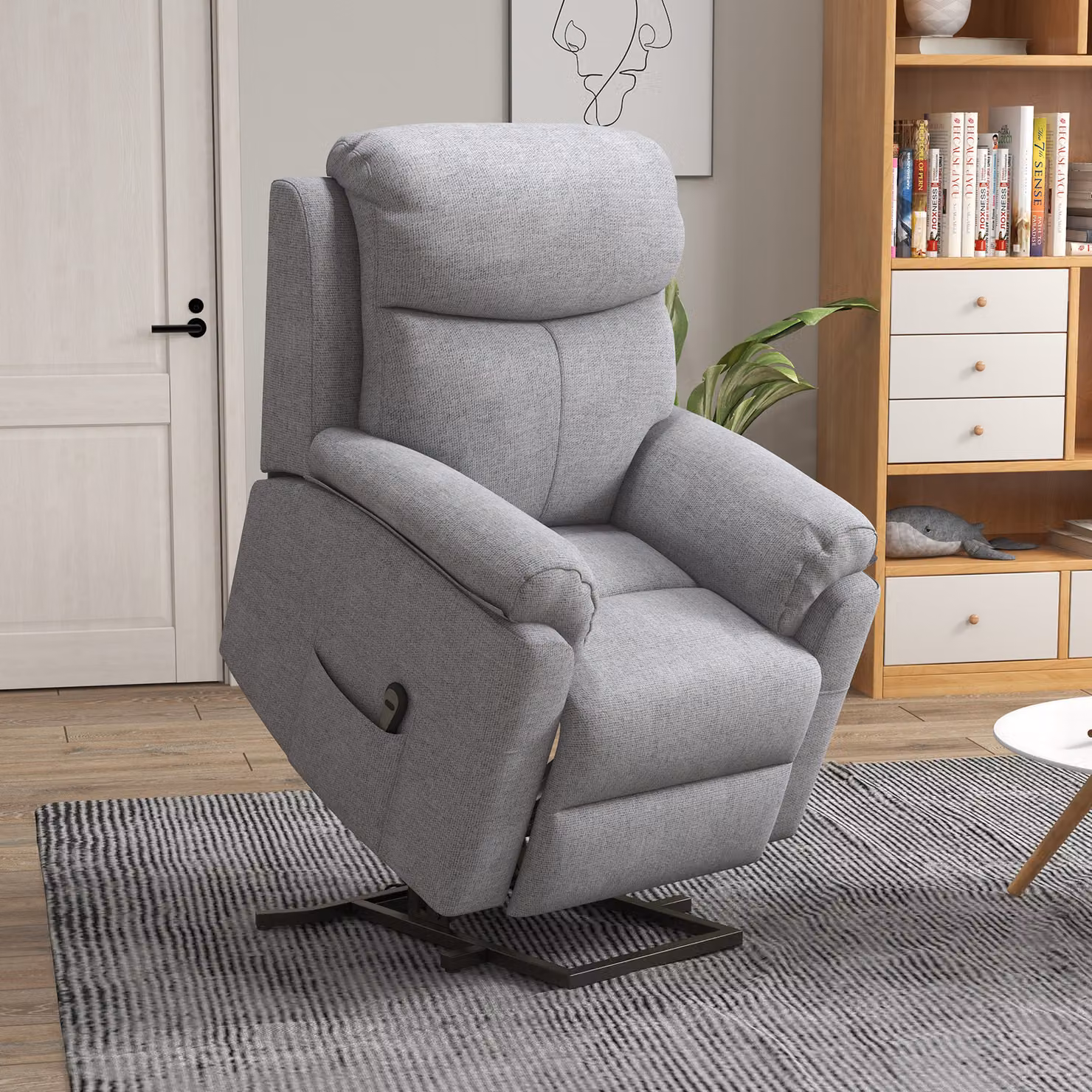 HOMCOM Power Lift Recliner Chair for Seniors in Grey Fabric with Metal Frame – 2