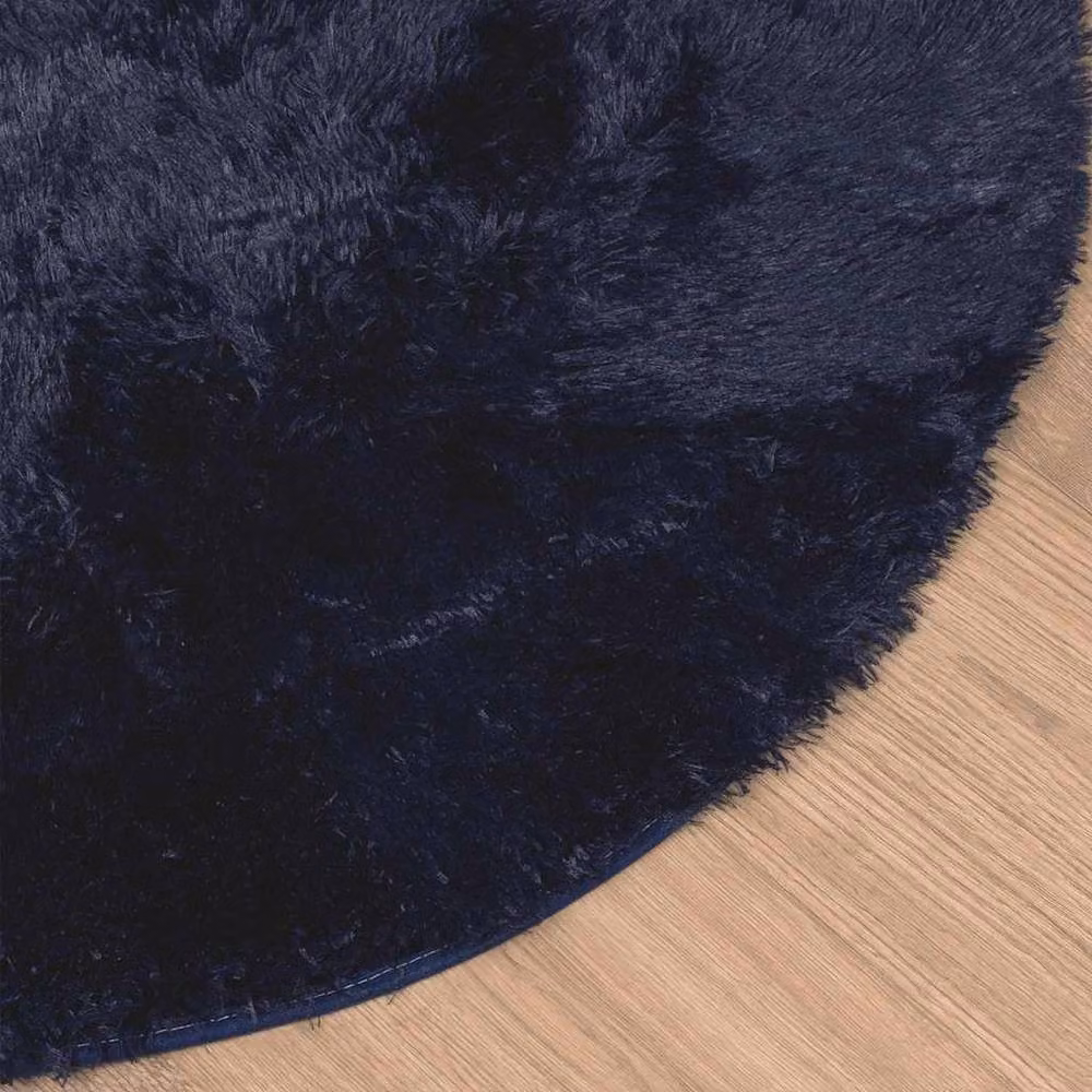 Berkfield Home NAVARRA Navy Blue Shaggy High Pile Polyester Rug, W/D/H: 200 x 200 x 1 cm – 3