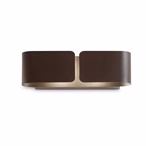 Netlighting Clip Decorative Up and Down Flush Wall Light in Brown Corten Metal with E27 Socket
