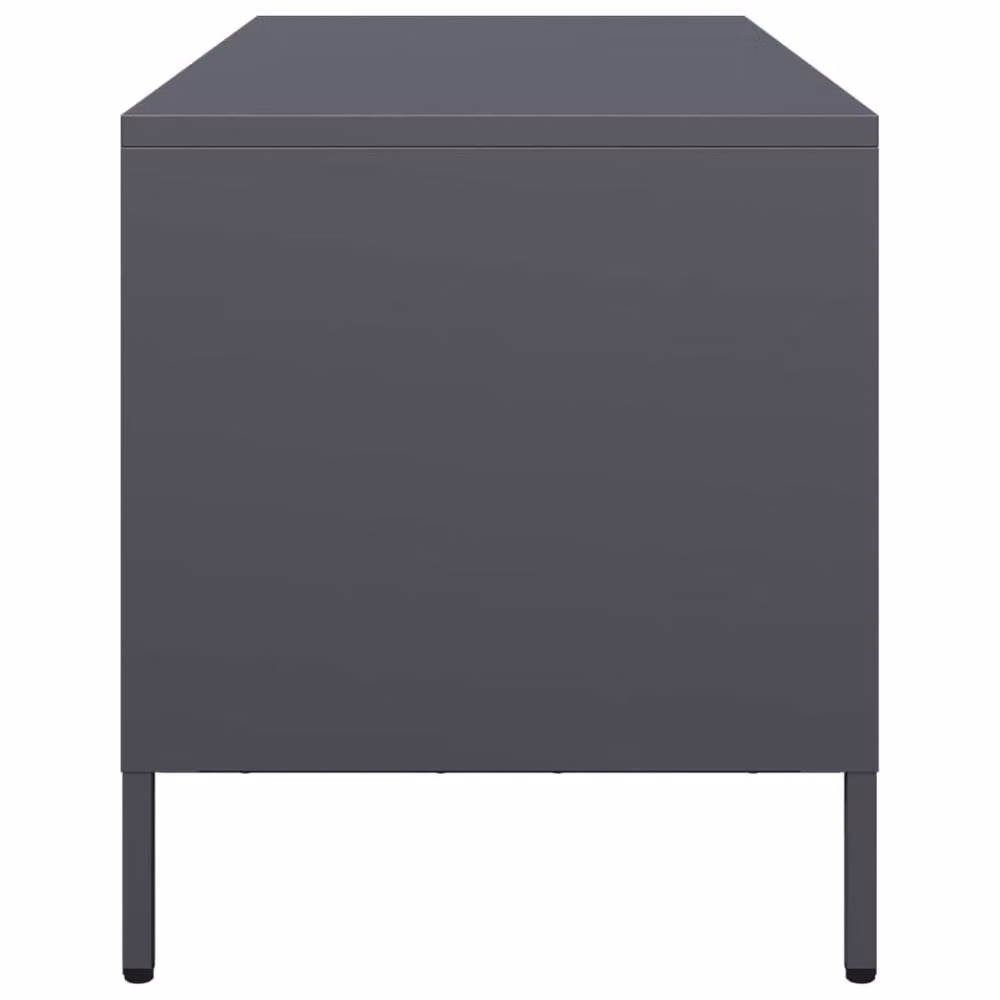 Berkfield Home Anthracite TV Cabinet in Matt Cold-rolled Steel, W: 101.5 cm, D: 39 cm, H: 43.5 cm – 5