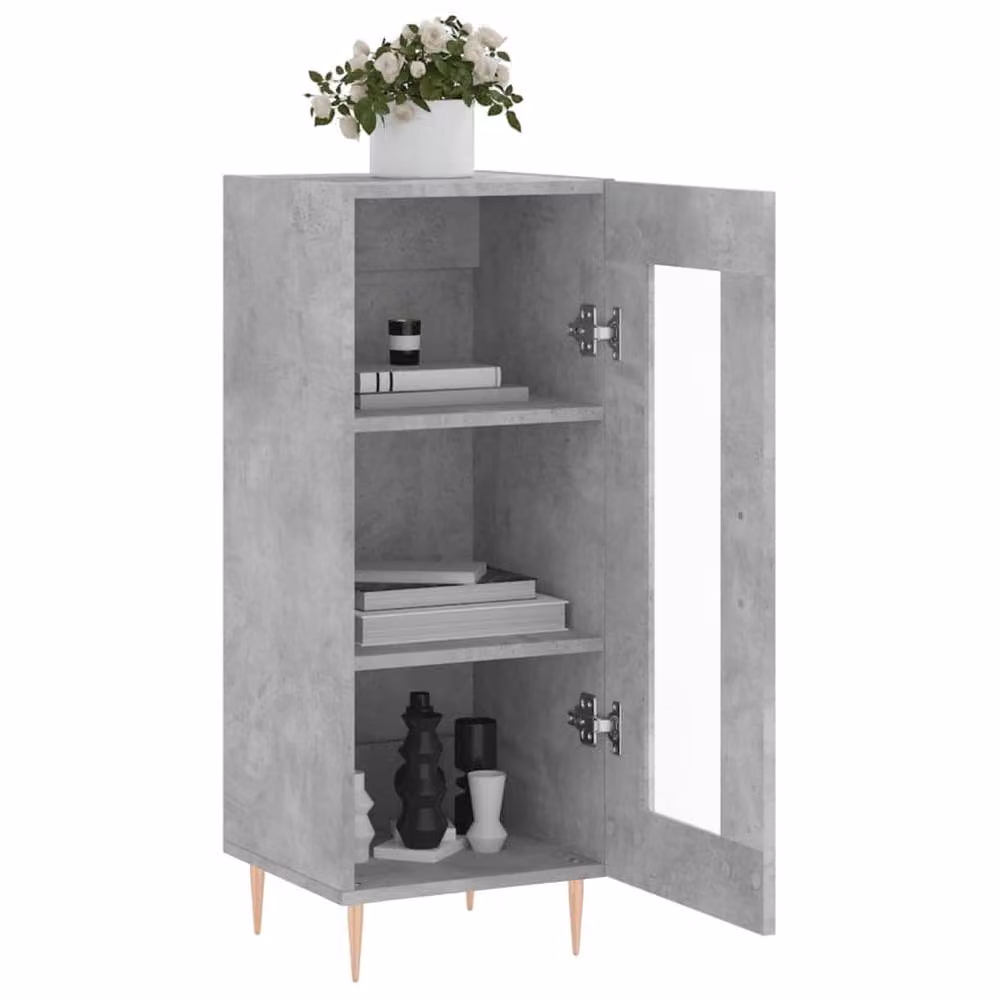 Berkfield Home Sideboard in Concrete Grey, W/D/H: 34.5 x 34 x 90 cm – 2