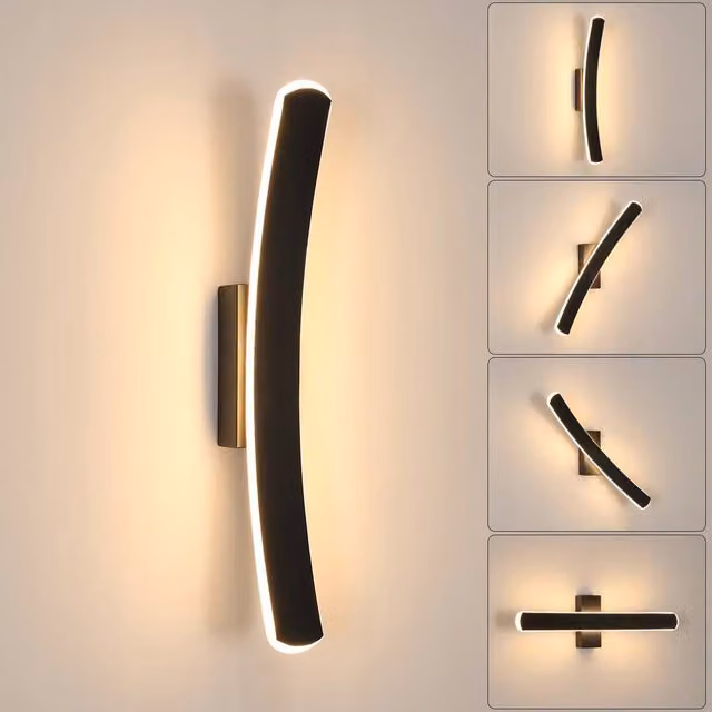 COMELY Minimalist LED Linear Wall Light in Black