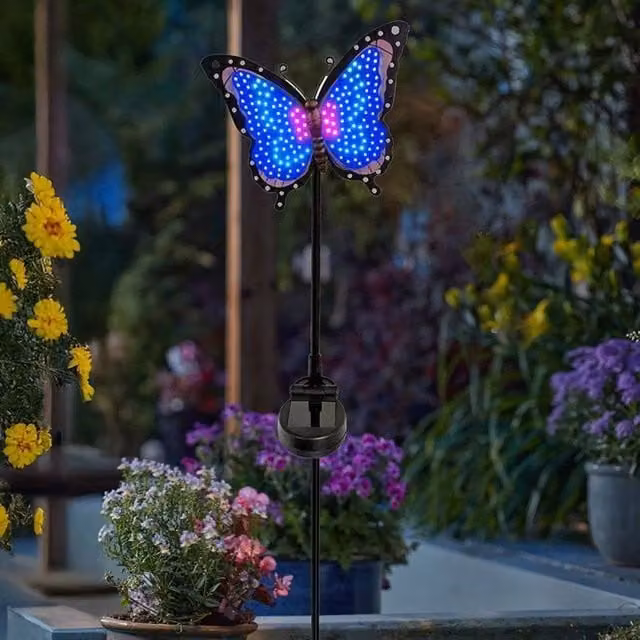 Marco Paul Solar Powered Animated Butterfly LED Garden Stake Light in Multicolour – 1