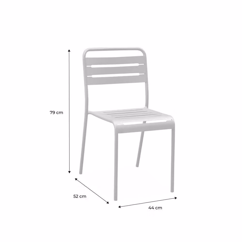 sweeek Set of 4 Stackable Green Steel Garden Chairs – 3