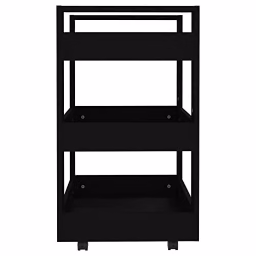 vidaXL Kitchen Trolley in Black with 3 Shelves, W/D/H: 60 x 45 x 80 cm – 3