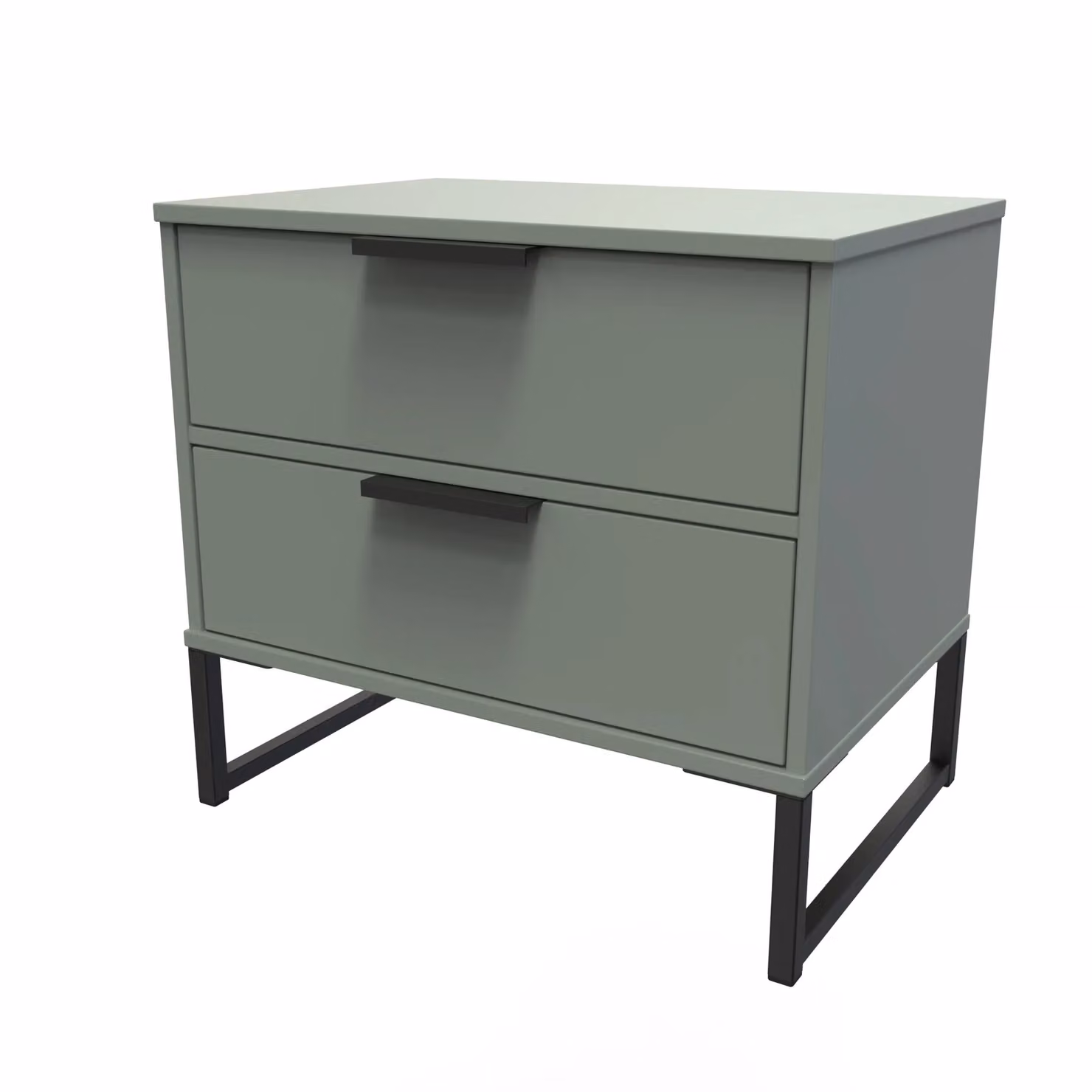 Ready Assembled 2 U Tamworth 2 Drawer Bedside Cabinet in Pale Green – 2