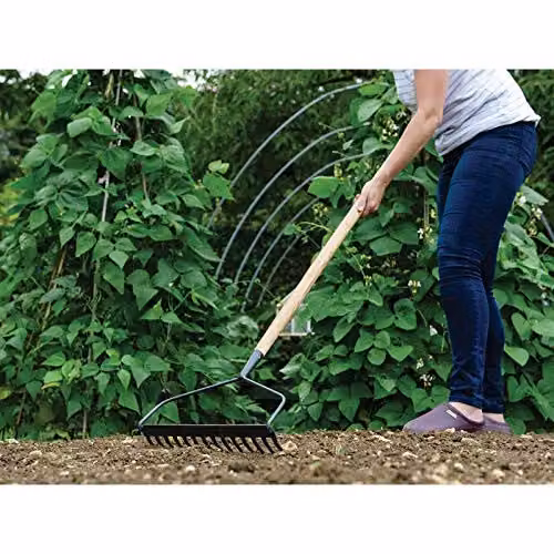 Kent & Stowe Carbon Steel Long Handled Soil Rake in Beige – 2