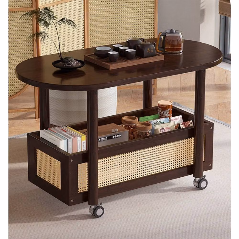 VOGREX Height Adjustable Portable Mobile Laptop Desk in Brown – 3