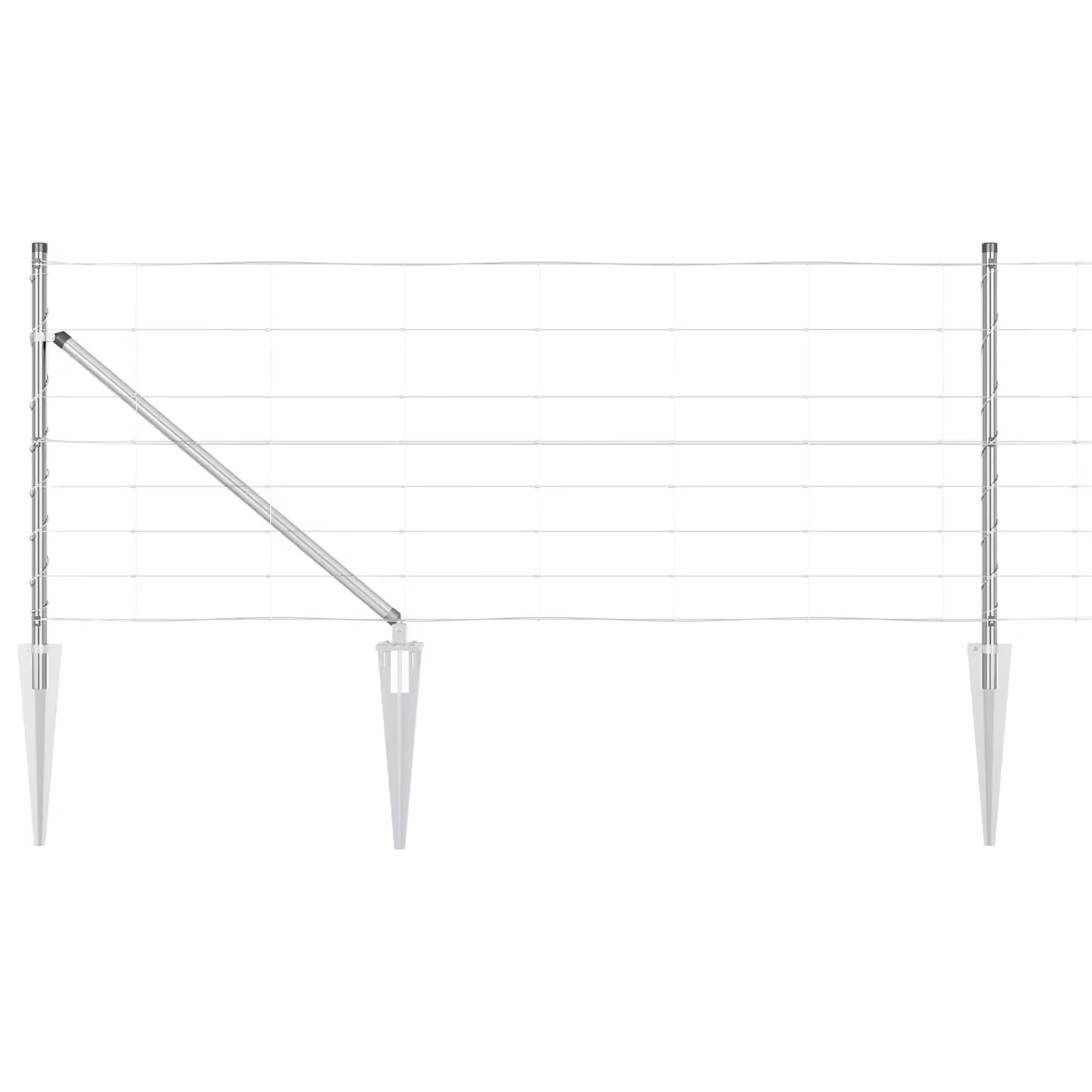 Berkfield Home Field Fence Galvanised Steel in Silver, H: 0.8 m x L: 100 m – 2