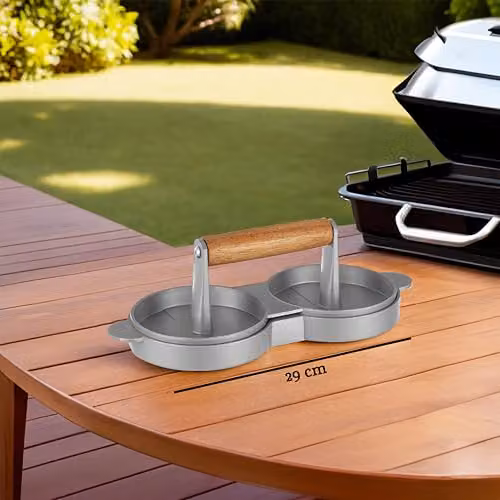 Premier Housewares From Scratch Non-Stick Double Hamburger Press in Brown – 3