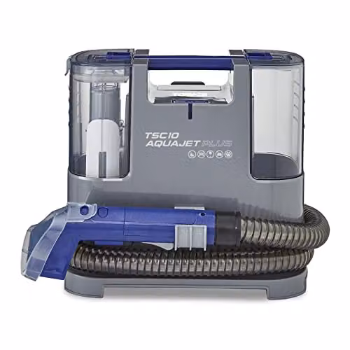 Tower T548005 AquajetPlus Spot Cleaner with Suction Nozzle and Brush, 400W, Grey and Blue, 1.2L Clean and Dirty Water Tanks – 1