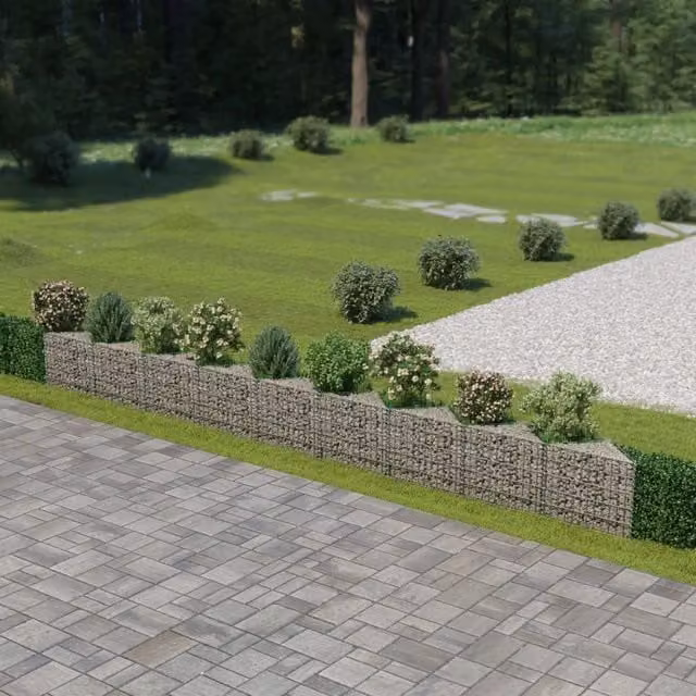 Berkfield Home Silver Galvanised Steel Gabion Wall Raised Bed W/D/H: 630 x 30 x 50 cm – 1