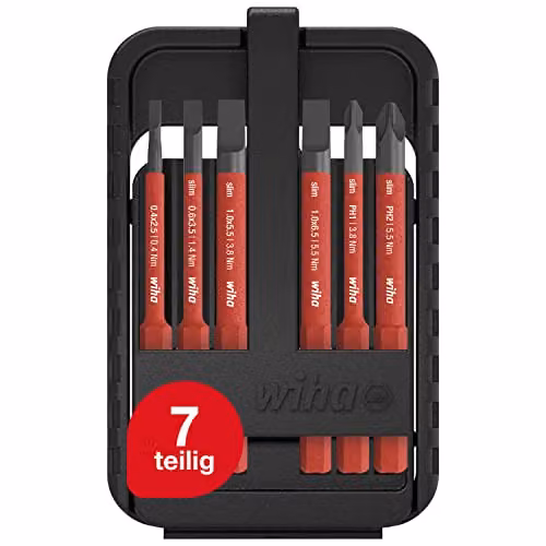 Wiha slimBit electric SL/PH screwdriver bit set, 7 piece, red – 3