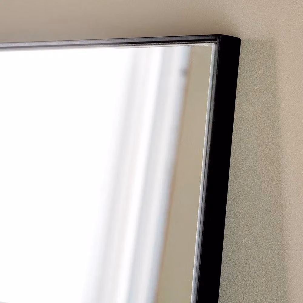 Yearn Mirrors Large Full Length Minimalist Rectangular Hanging Mirror in Black, W: 90 cm, H: 180 cm – 3
