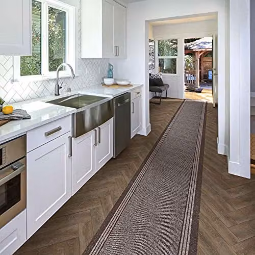 runrug Inca Brown Striped Hallway and Kitchen Runner Rug, W: 80 cm, L: 180 cm – 4