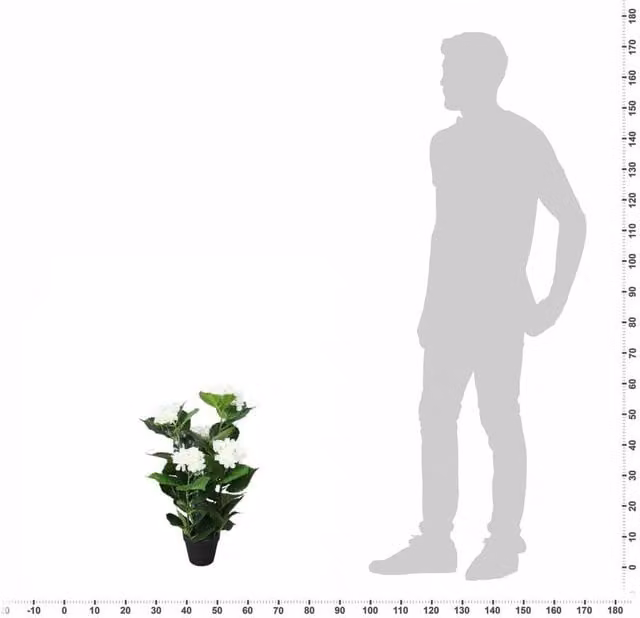 Berkfield Home Realistic Artificial White Hydrangea Plant in Pot, Height: 60 cm – 1