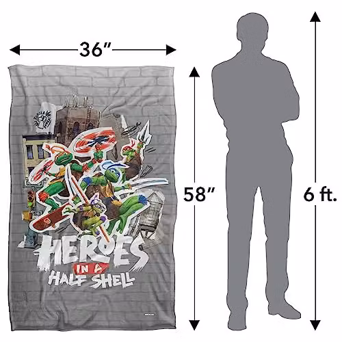 LOGOVISION Teenage Mutant Ninja Turtles Mutant Mayhem Heroes In A Half Shell Multicolour Fleece Blanket – 2