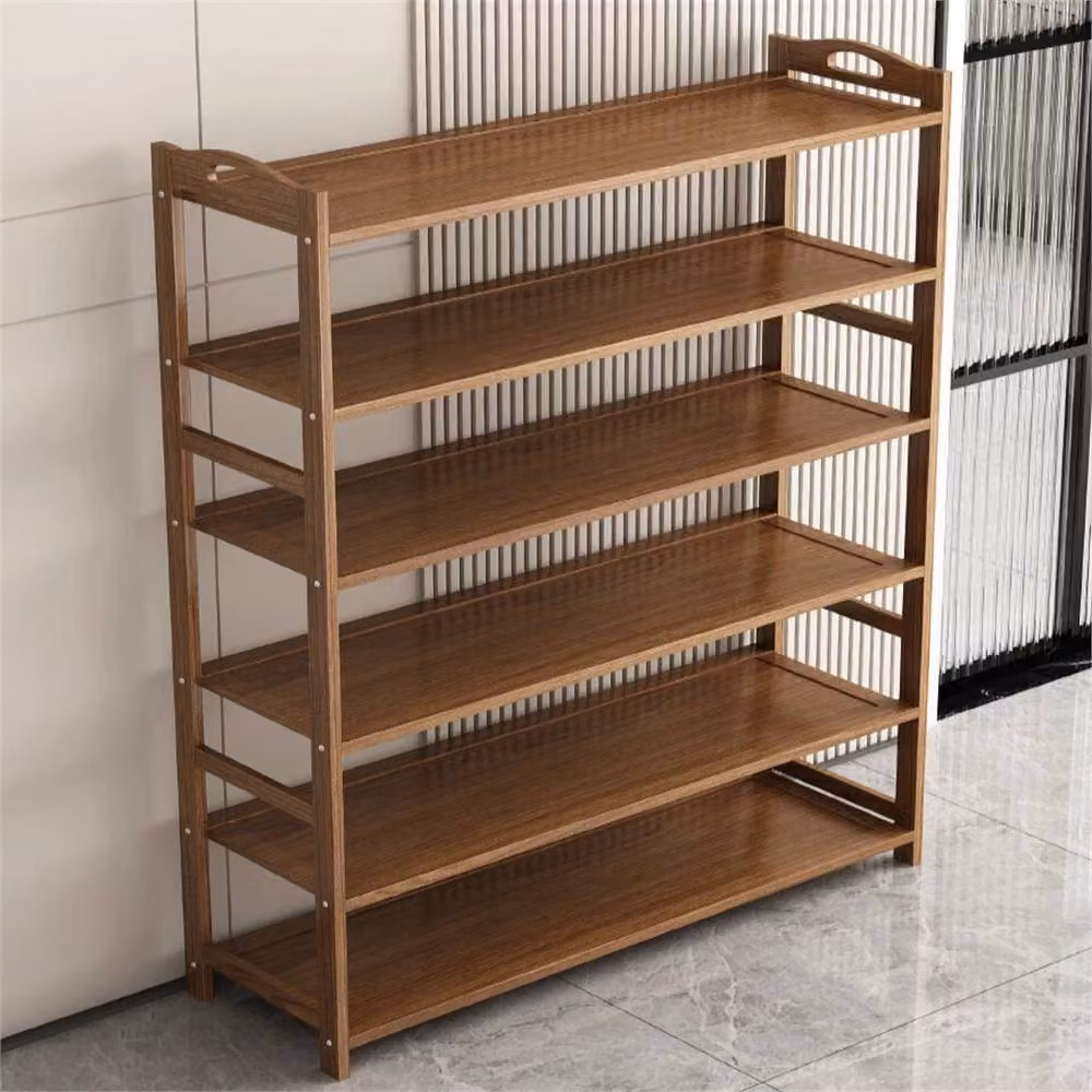 Nordara 6 Tier Brown Wooden Shoe Rack Storage Shelf Unit – 3