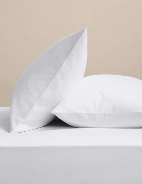 M&S 2 Pack White Pure Cotton Flannelette Pillowcases