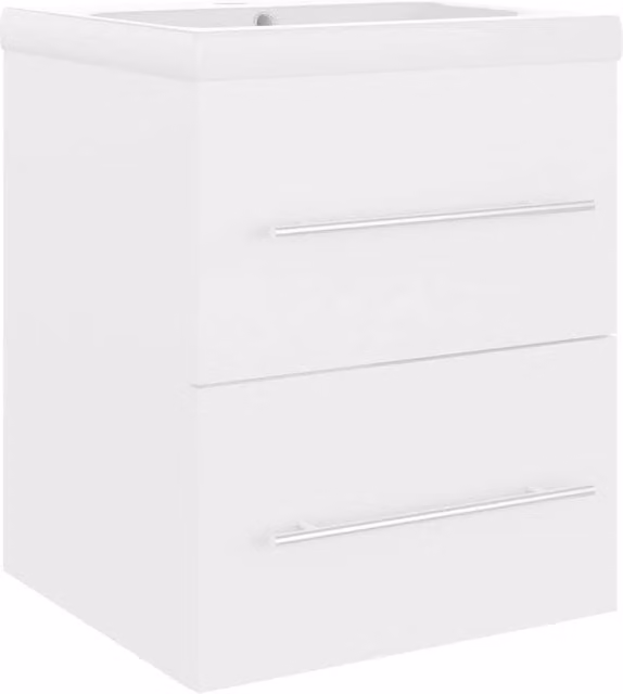 Berkfield Home Modern White Bathroom Sink Cabinet with Ceramic Basin
