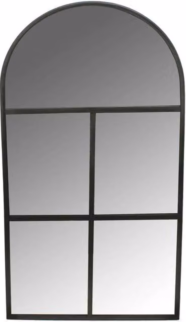 Ivyline Archway Outdoor Wall Mirror in Natural Black and Brown, Glass, W: 50 cm, H: 90 cm, D: 1 cm