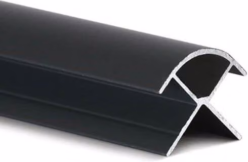 Guardian Matt Black Aluminium External Corner Cladding for 10mm Bathroom, Shower, Kitchen and Ceiling Panels, Length: 2400mm