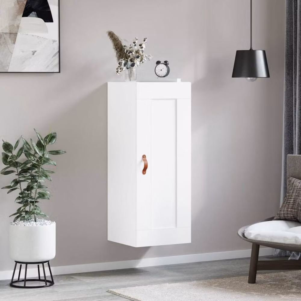 Berkfield Home Wall Mounted White MDF Cabinet W/D/H: 34.5 x 34.0 x 90.0 cm – 3