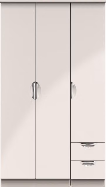 2 U Holborn Ready Assembled Tall Triple Wardrobe with Drawer in Taupe