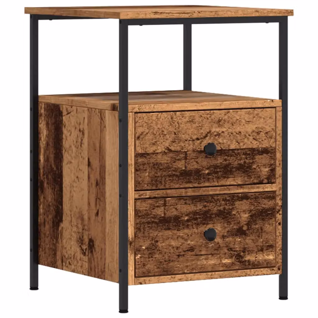Berkfield Home Bedside Cabinet in Brown Old Wood, W/D/H: 34 x 35.5 x 50 cm – 2